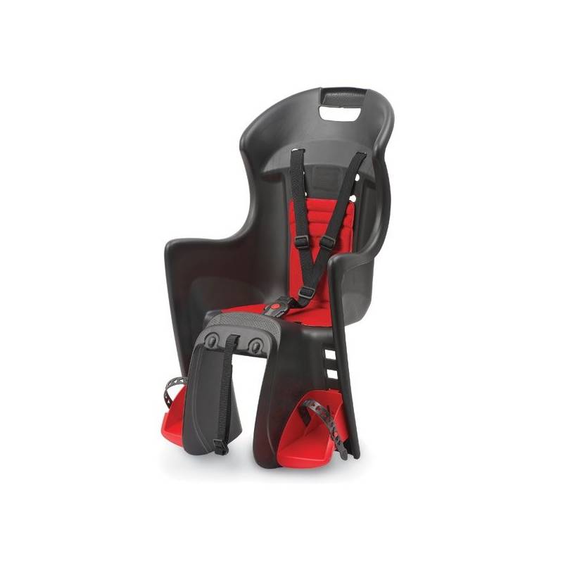 Detská sedačka Polisport Boodie na nosič 3-bodová čierno-červená