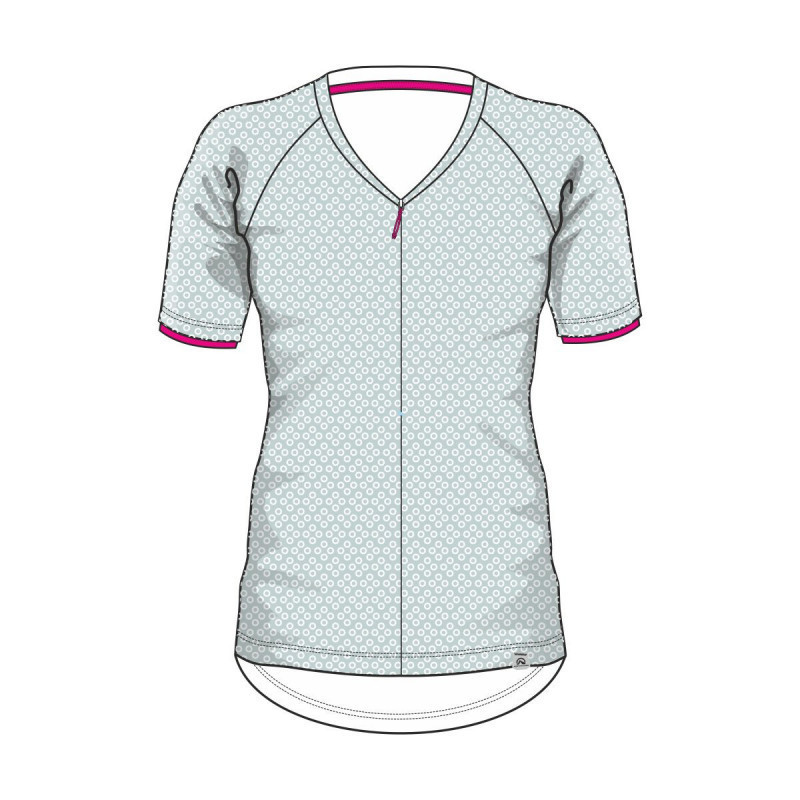 Dámske cyklistické tričko Northfinder Dika celorozopínacie zeleno-biele L