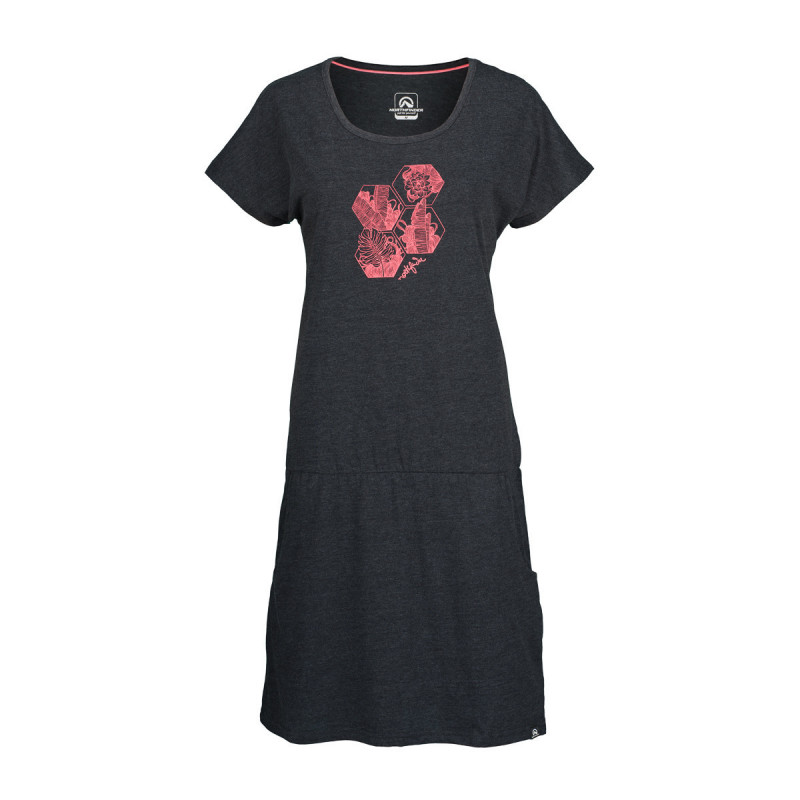 Dámske tričkové letné šaty Northfinder Deelaila tmavošedé XL
