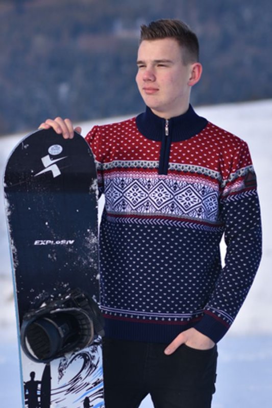 Nórsky sveter Aspen-z pánsky S modrý