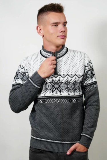 Nórsky sveter Igor-z pánsky 3XL grafitový