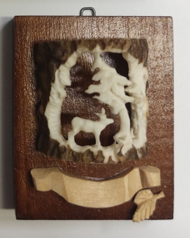 Brúsený obrázok z parohoviny Jeleň 5